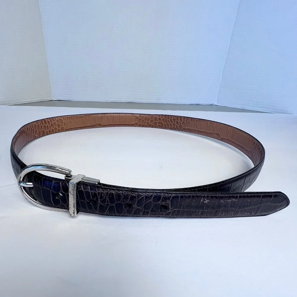 Lauren Ralph Lauren Black & Brown Reversible Belt with Rotating Buckle